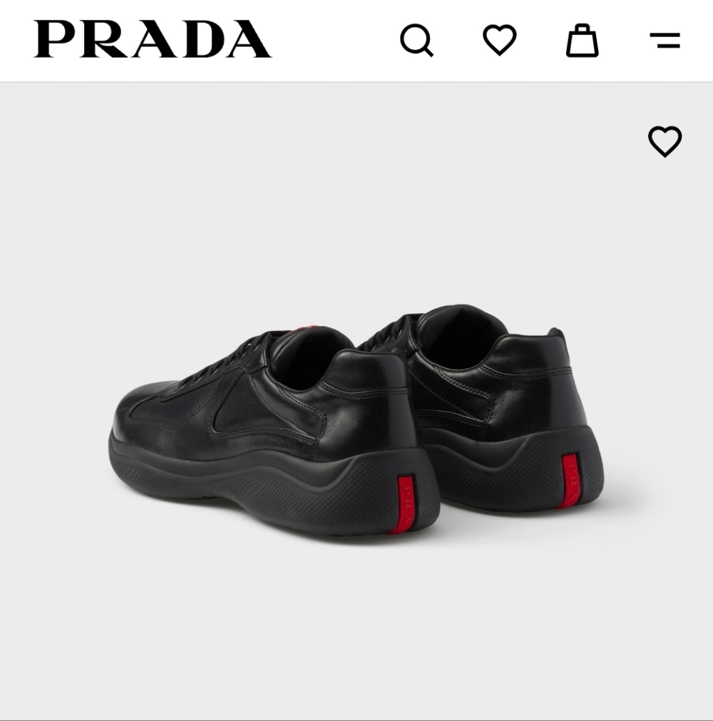 Prada Men's Black Leather Sneakers - Picture 8 of 17